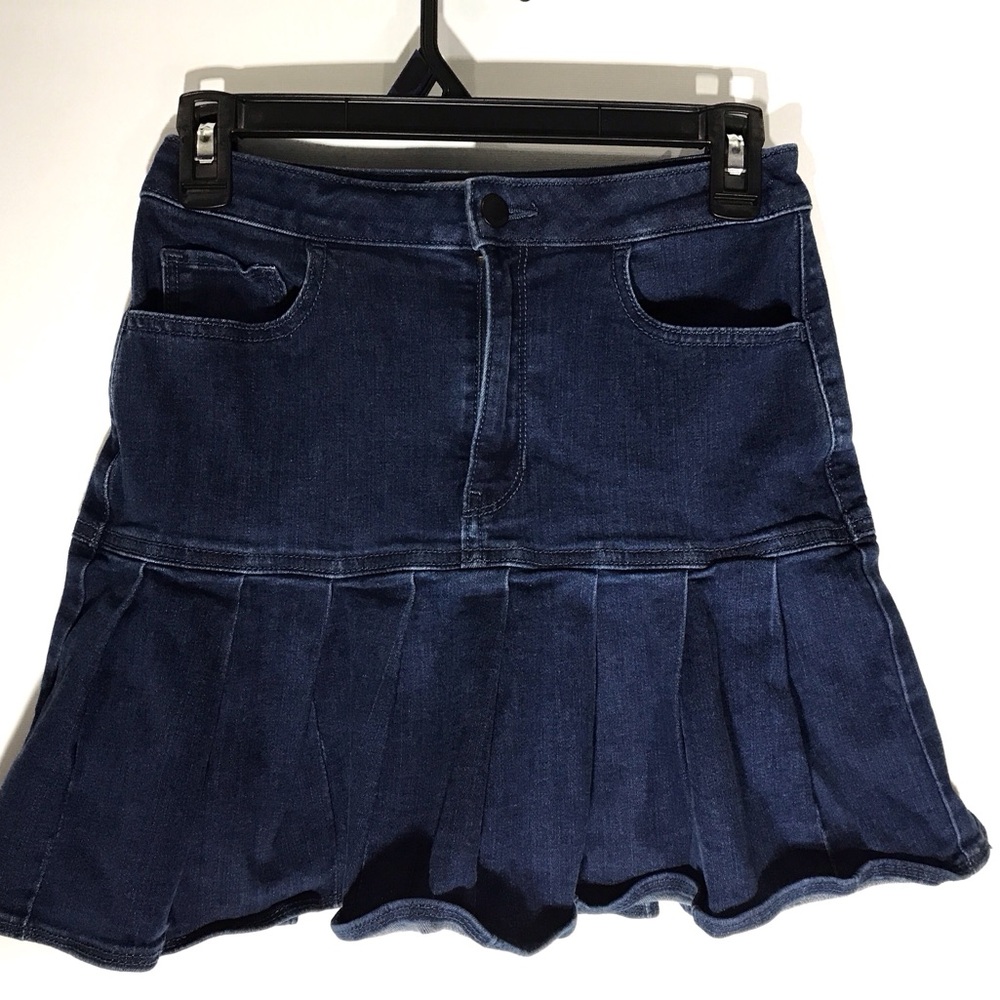 Hollister Blue Mini Trumpet Skirt with Ruffled Hem